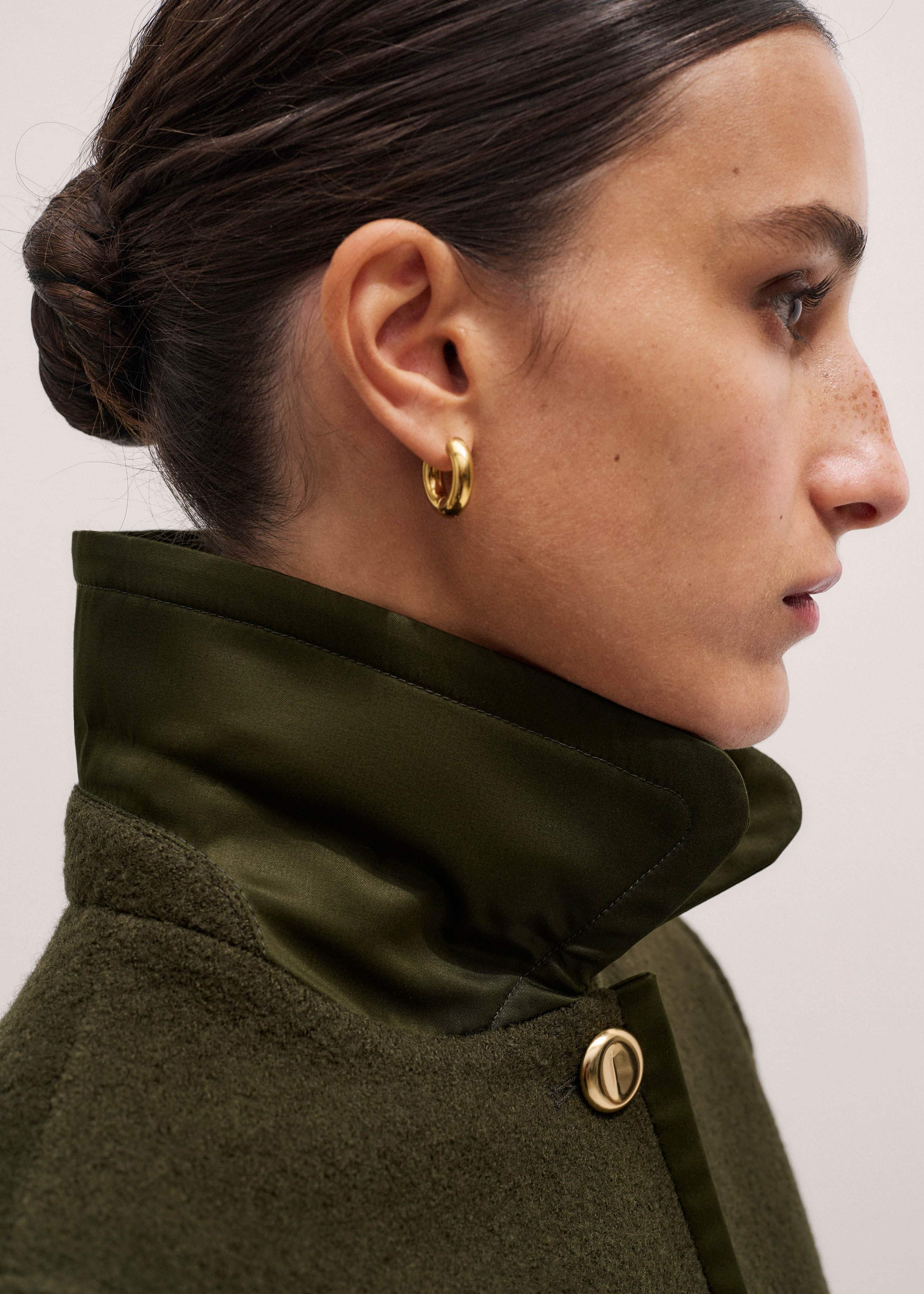 Olive Green Straight Crop Jacket