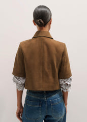 Brown Everyday Short Sleeve Jacket