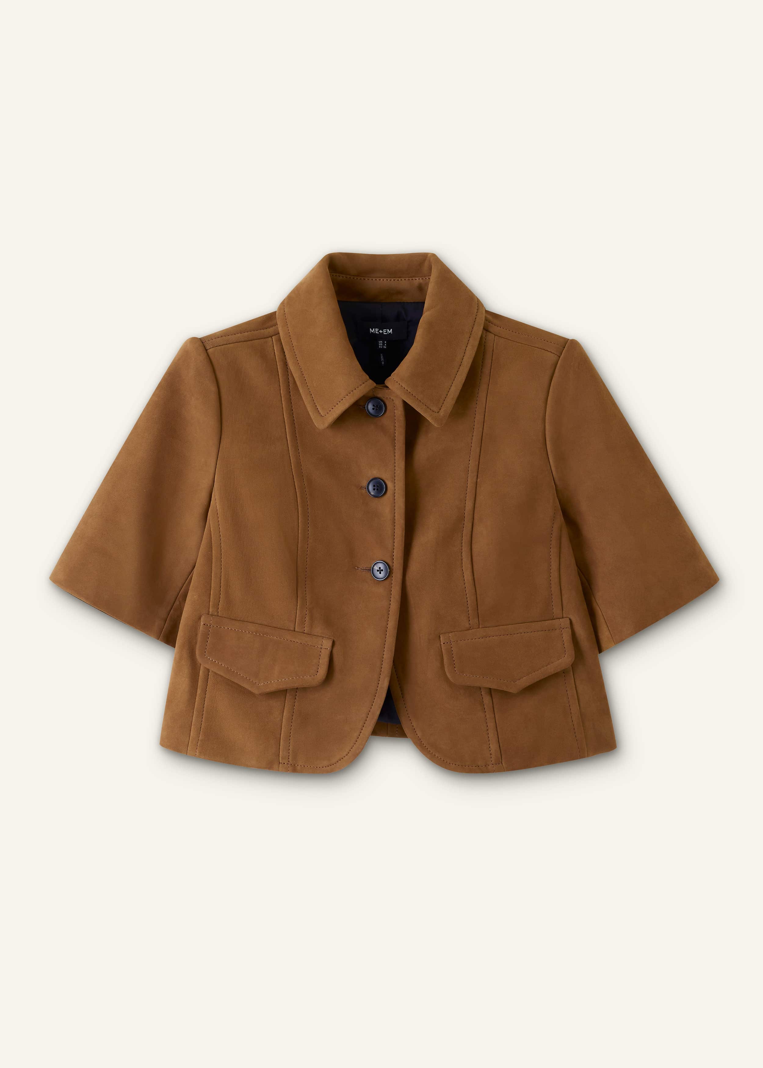 Brown Everyday Short Sleeve Jacket