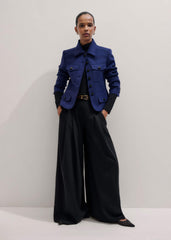 Blue Fitted Military Jacket