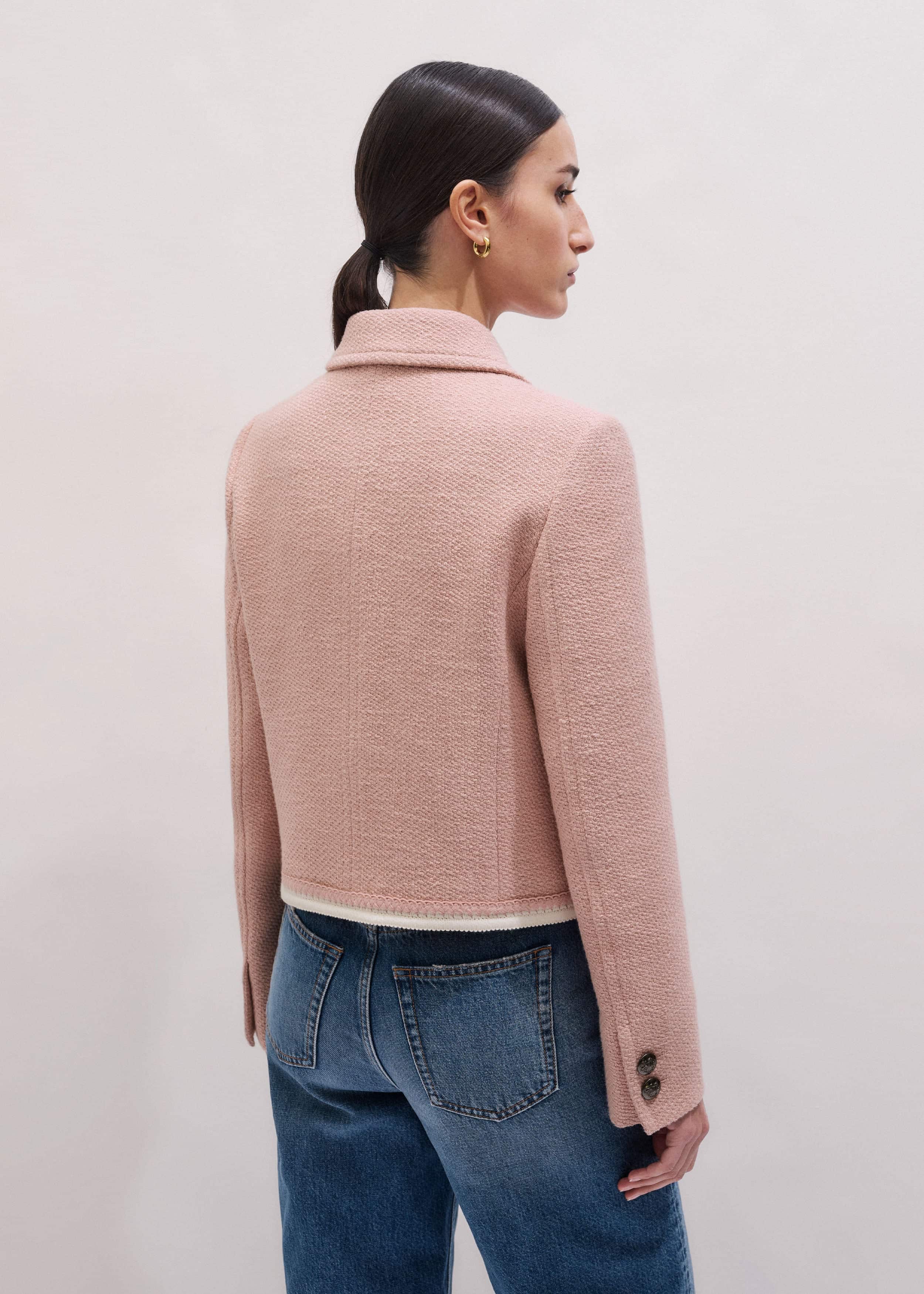 Pink Straight Crop Jacket