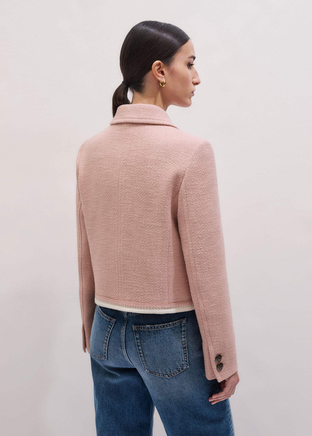 Pink Straight Crop Jacket