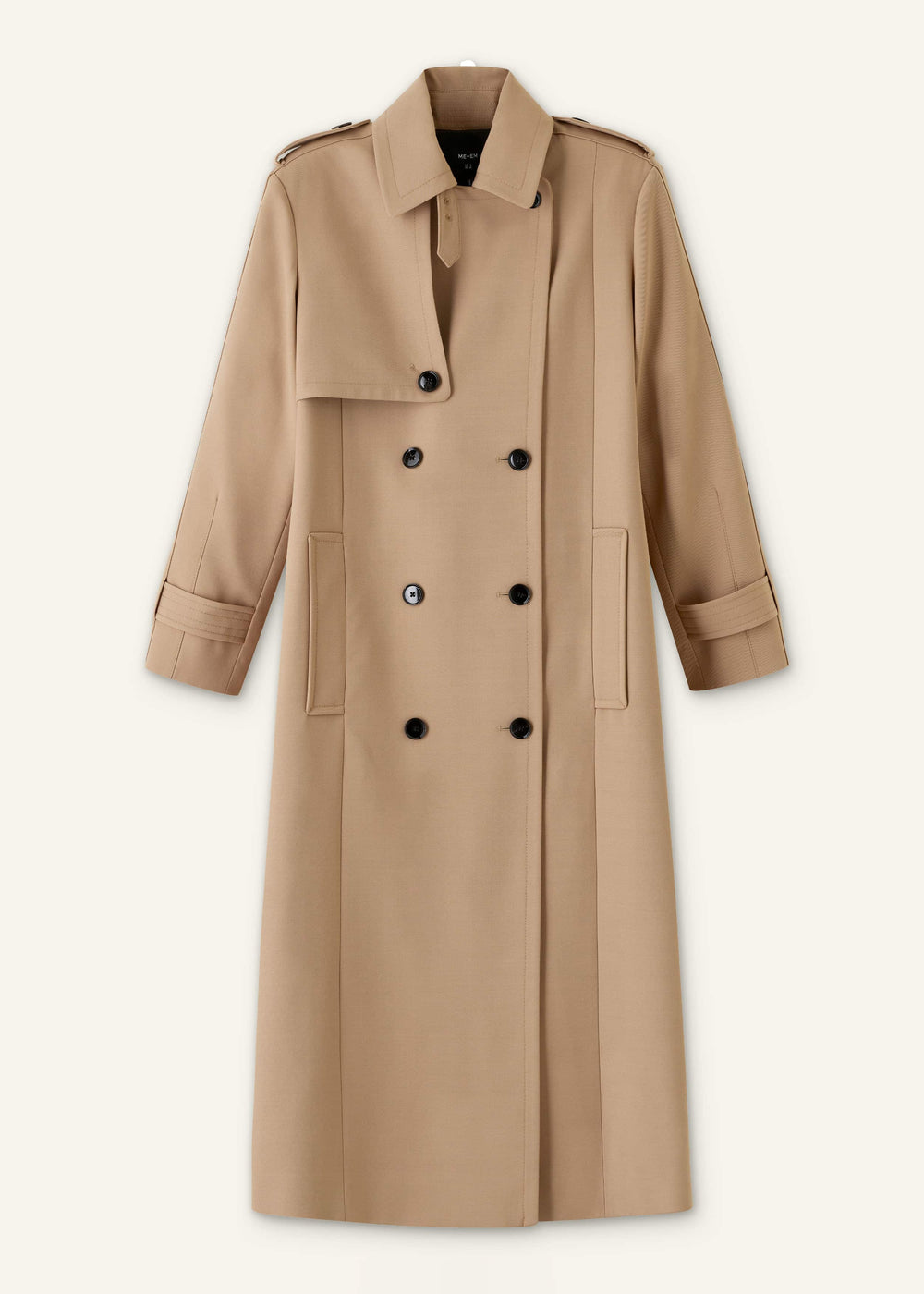 Brown Relaxed Shoulder Trench Coat