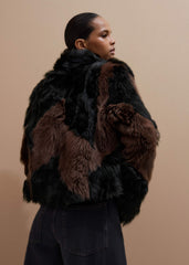 Brown Luxe Patchwork Coat