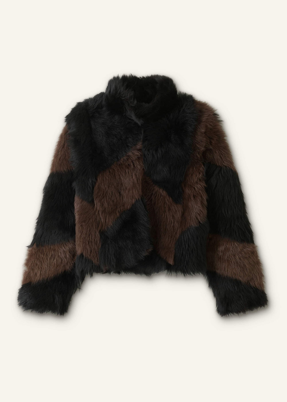 Brown Luxe Patchwork Coat