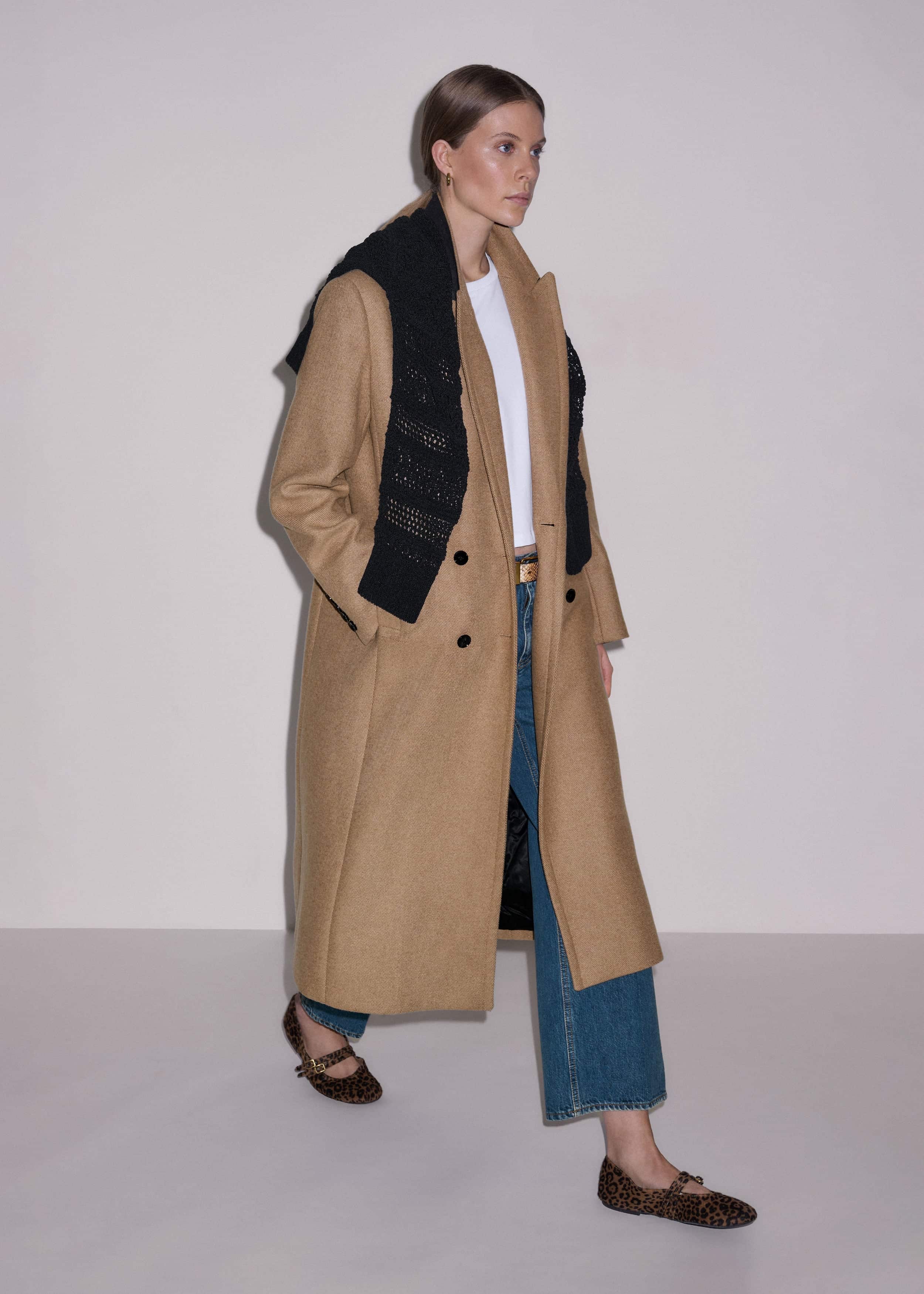Brown Double-Breasted Coat