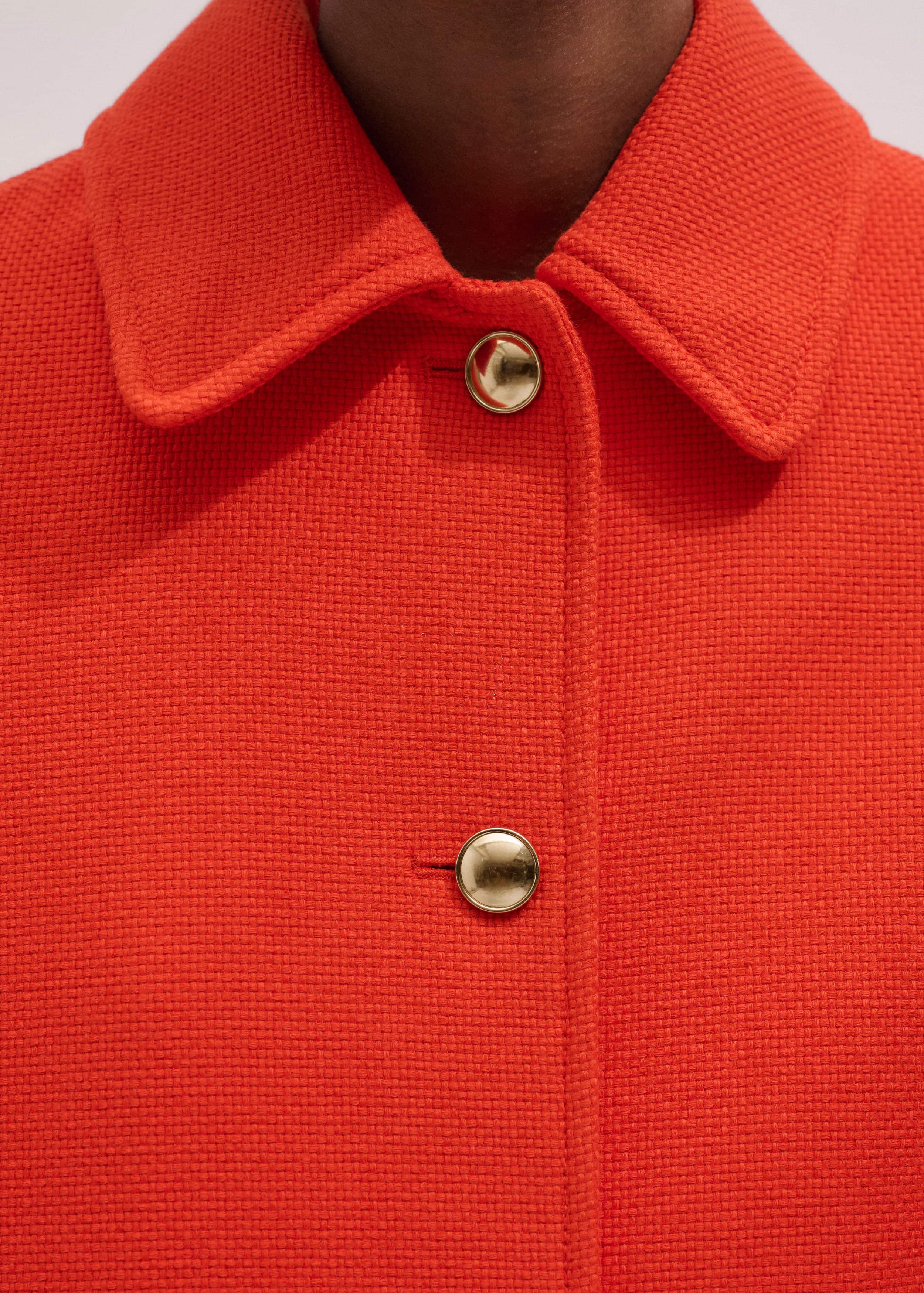 Orange Sculptural Sleeve Swing Coat
