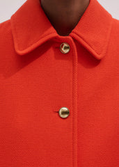 Orange Sculptural Sleeve Swing Coat