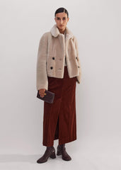 Cream Luxe Short Shearling Coat | Shearling Coats
