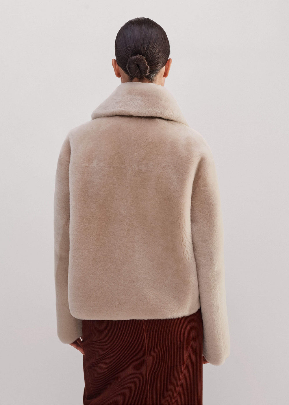 Cream Luxe Short Shearling Coat | Shearling Coats