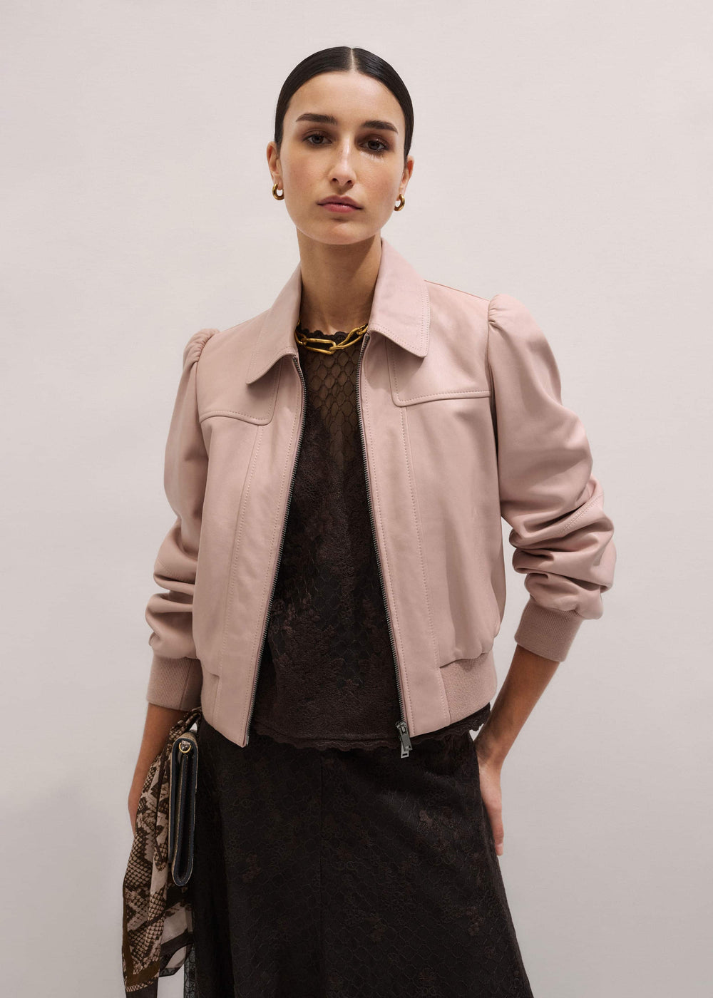 Pink Luxe Feminine Bomber Jacket
