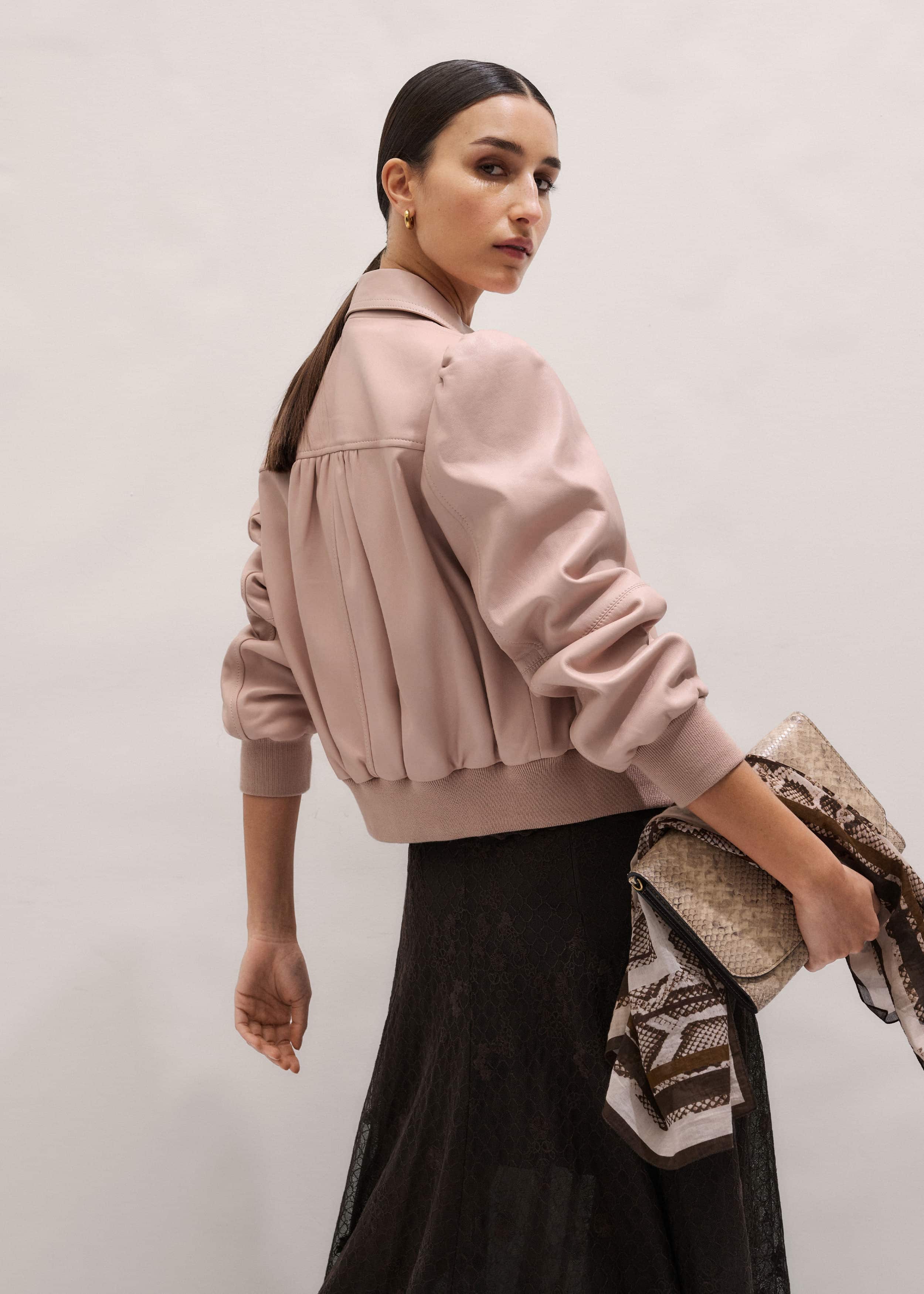 Pink Luxe Feminine Bomber Jacket