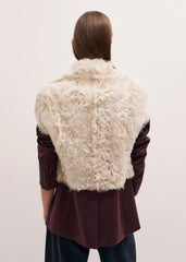 Cream Shearling Evening Layering Shrug
