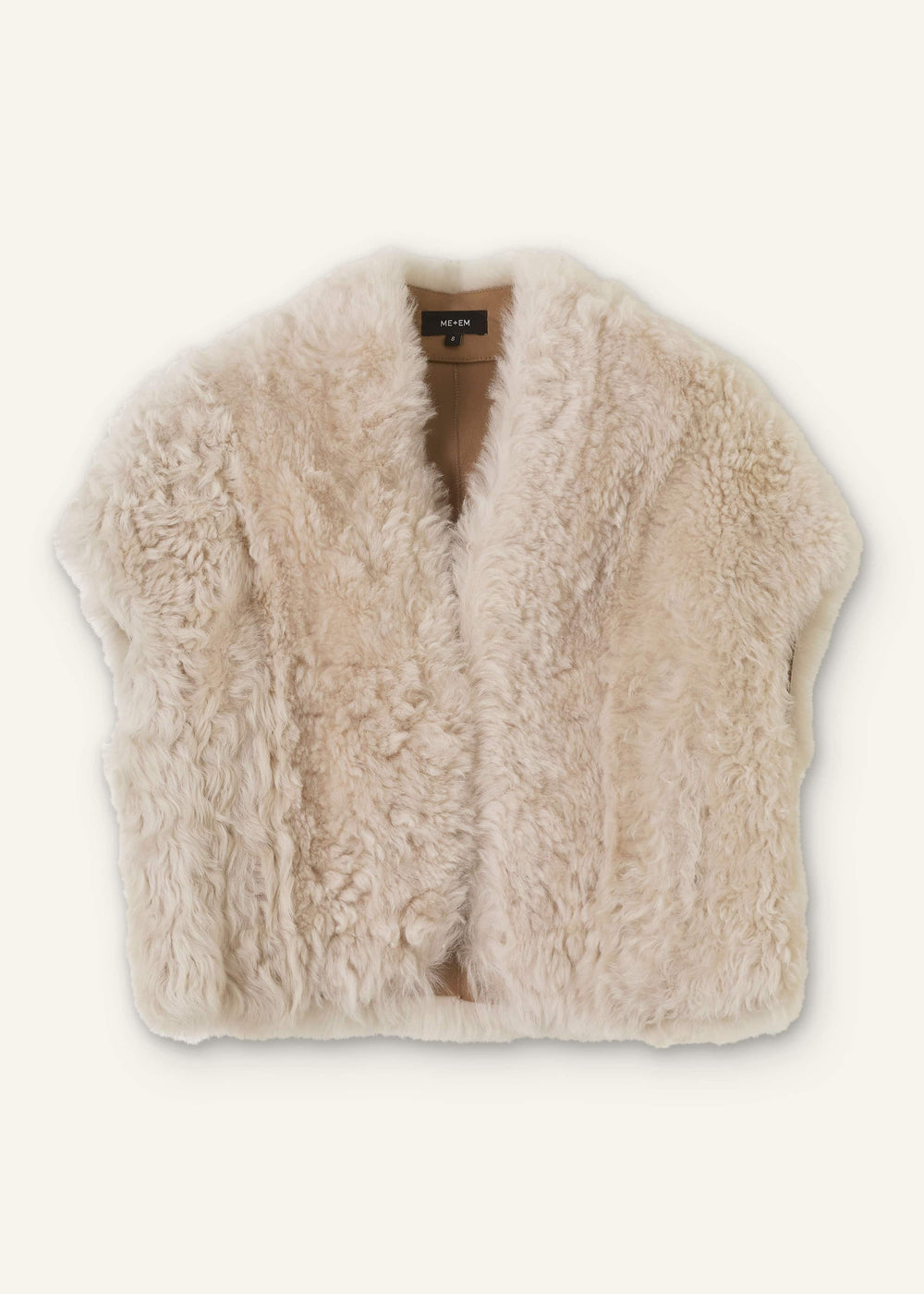 Cream Shearling Evening Layering Shrug