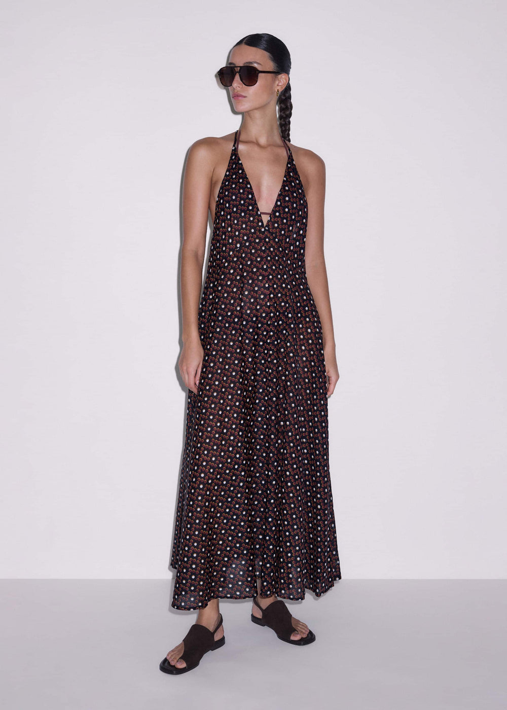 Black Halter Maxi Beach Dress