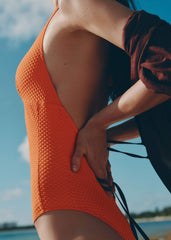 Orange Halterneck Swimsuit