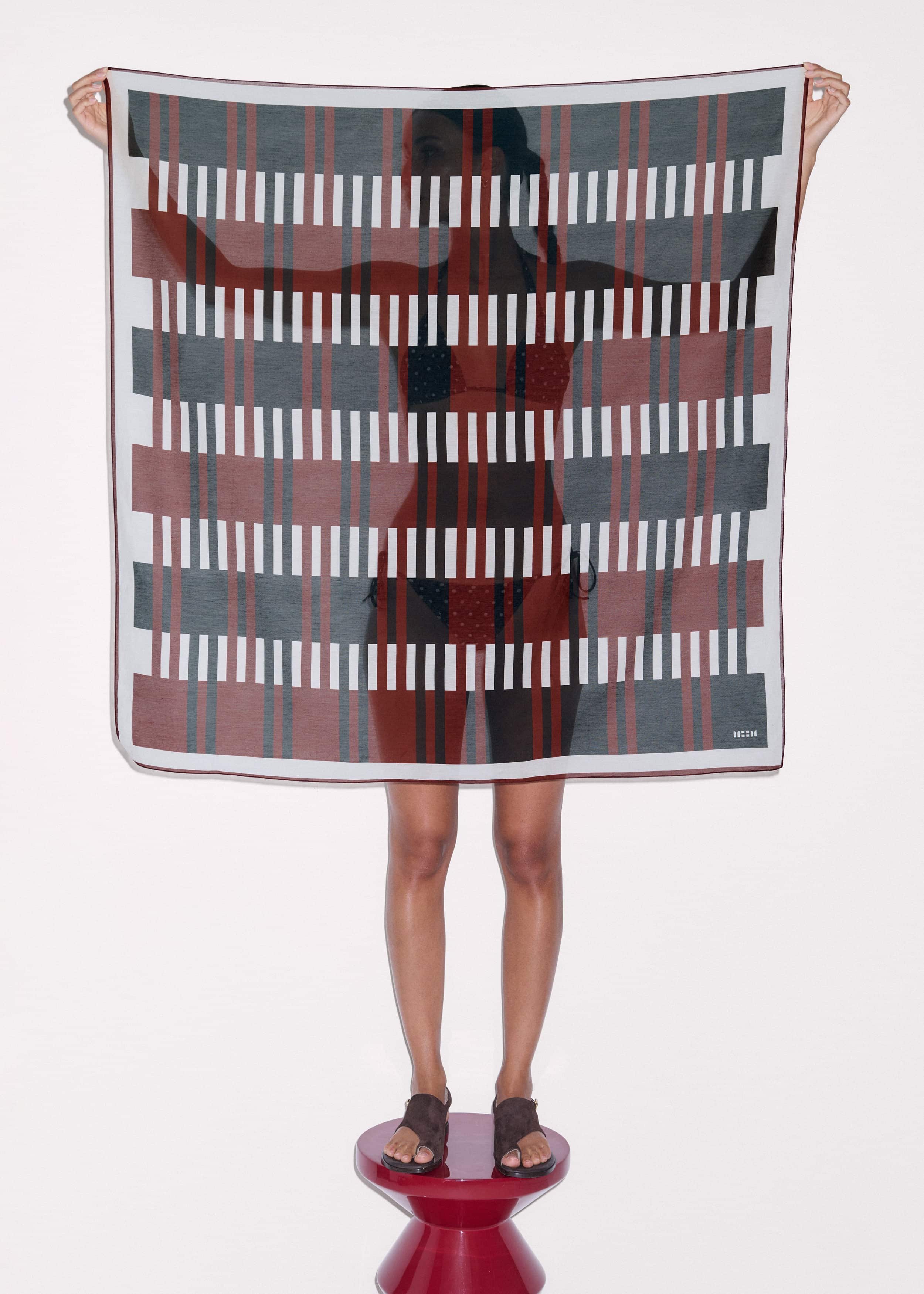Cinnamon Brown Stripe Summer Scarf