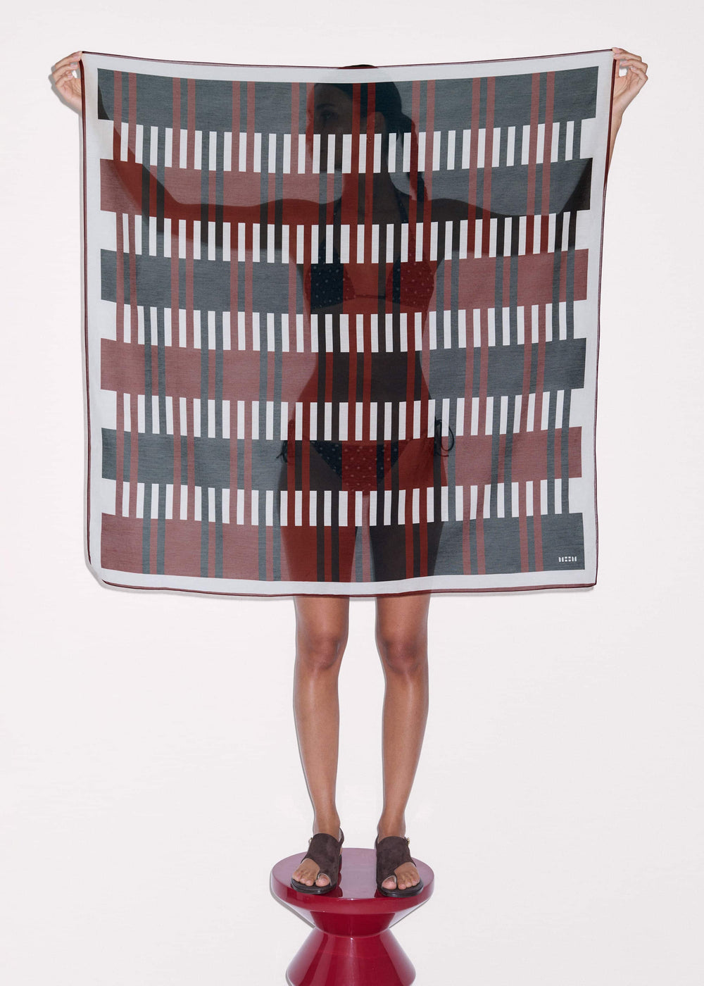 Cinnamon Brown Stripe Summer Scarf
