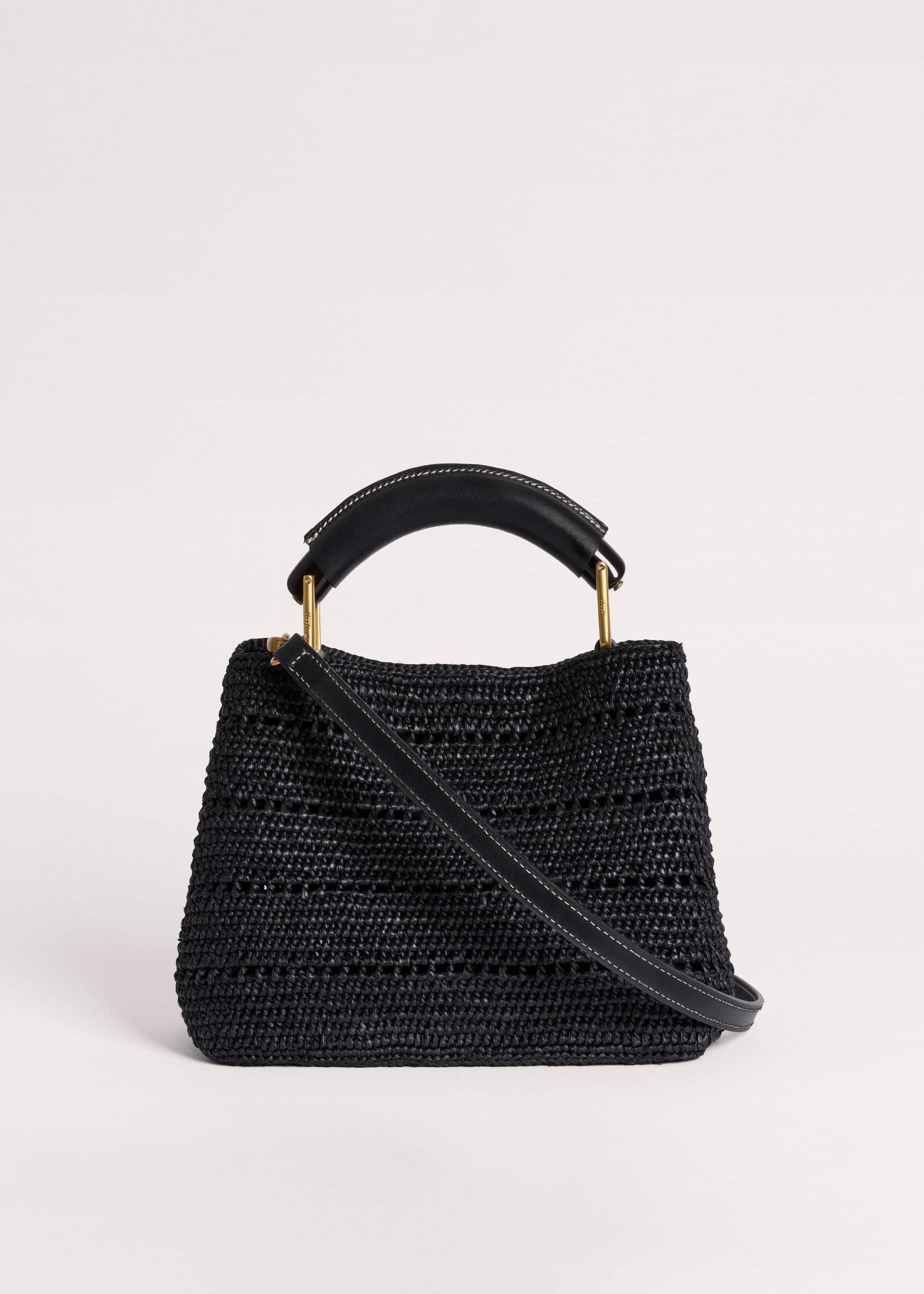 Black Raffia Mini Day Bag