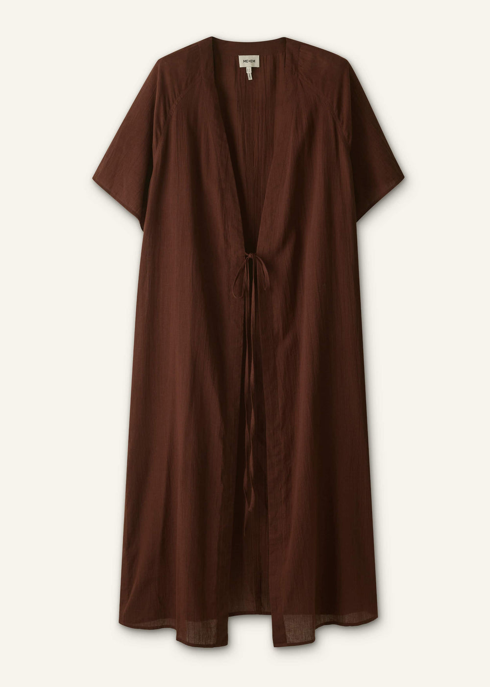 Cinnamon Brown Tie Front Maxi Cover Up