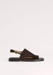 Brown Asymmetric Toe Loop Sandal