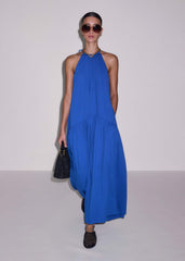 Blue Halterneck Maxi Dress