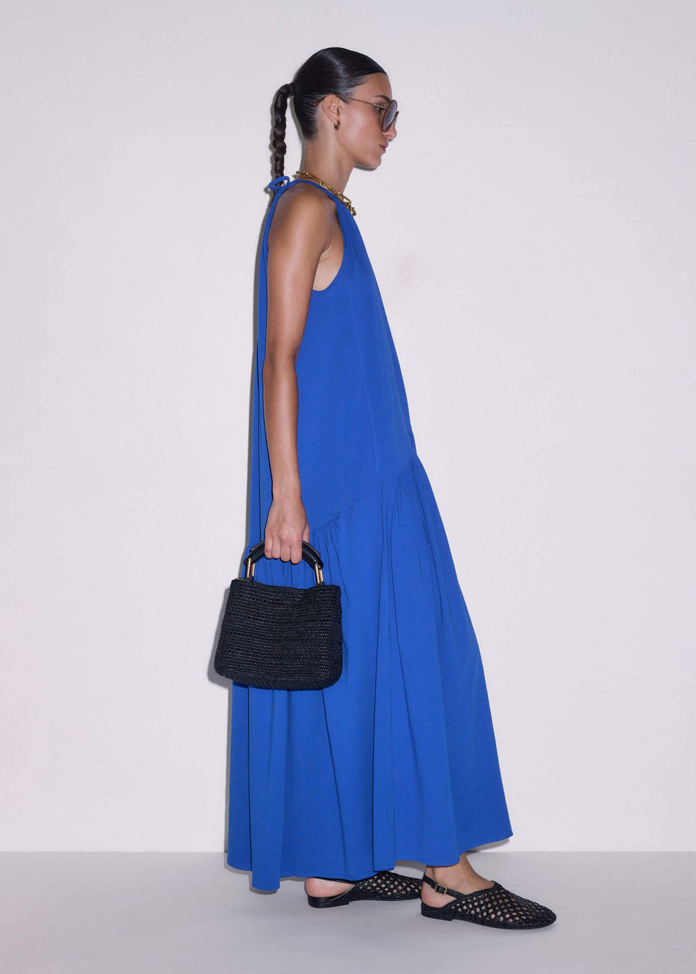 Blue Halterneck Maxi Dress
