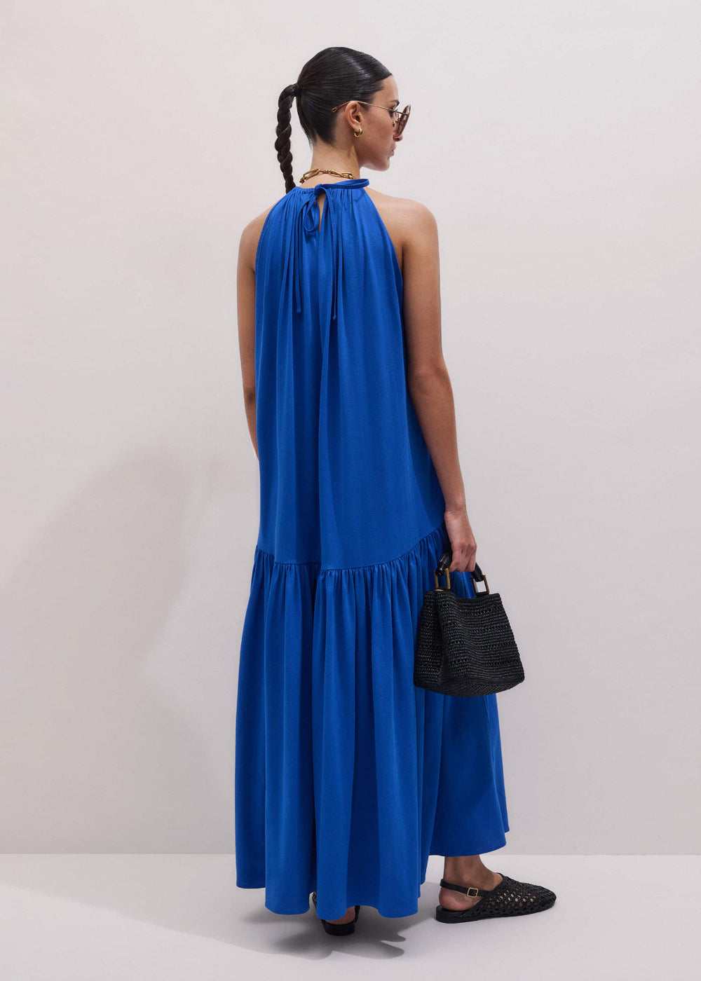 Blue Halterneck Maxi Dress