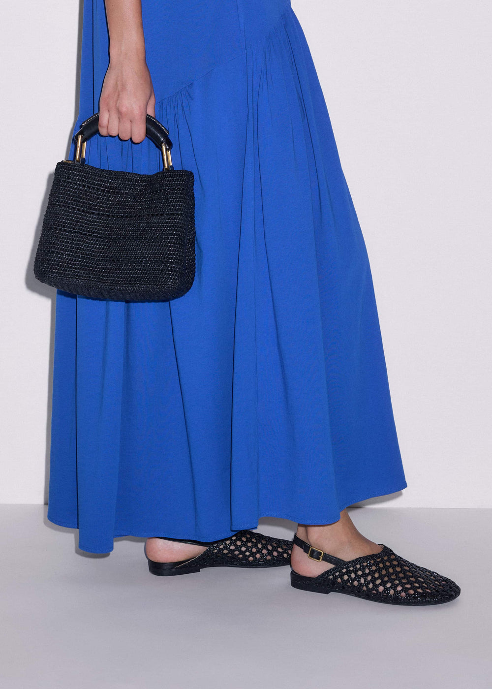 Black Woven Slingback Shoe