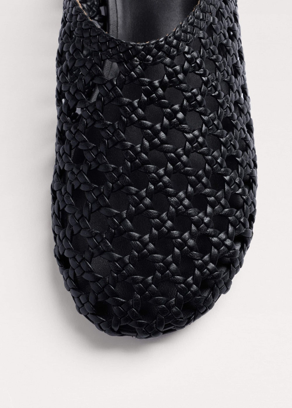Black Woven Slingback Shoe