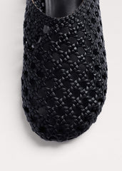 Black Woven Slingback Shoe