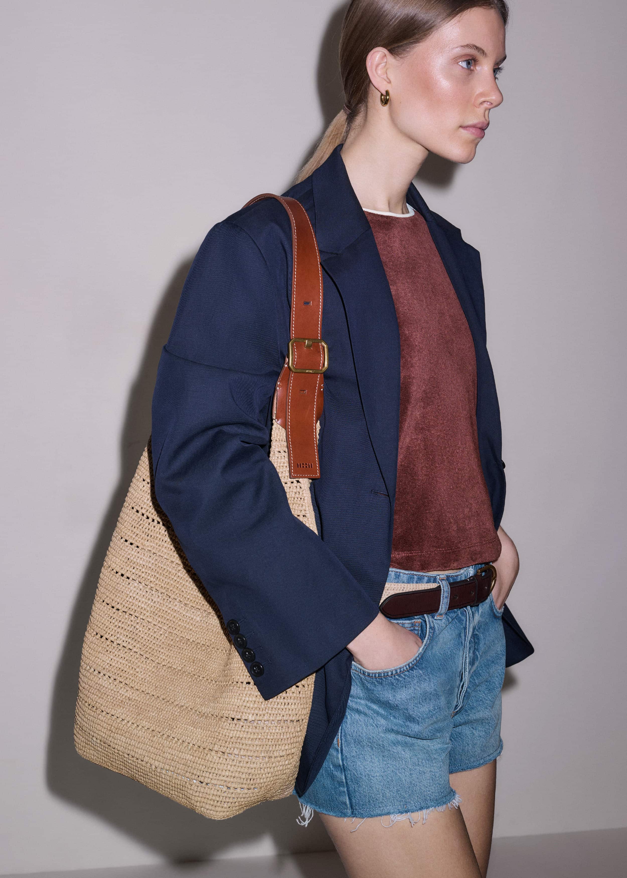 Tan Raffia Carry All Summer Bag