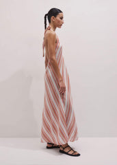 Pink Halter Maxi Beach Dress