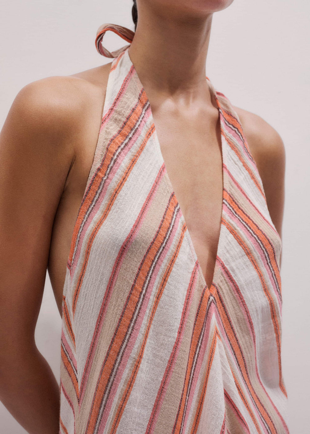 Pink Halter Maxi Beach Dress