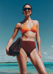 Cinnamon Brown High-Rise Bikini Bottom