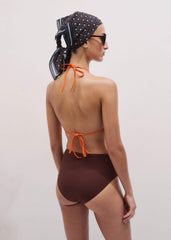 Cinnamon Brown High-Rise Bikini Bottom