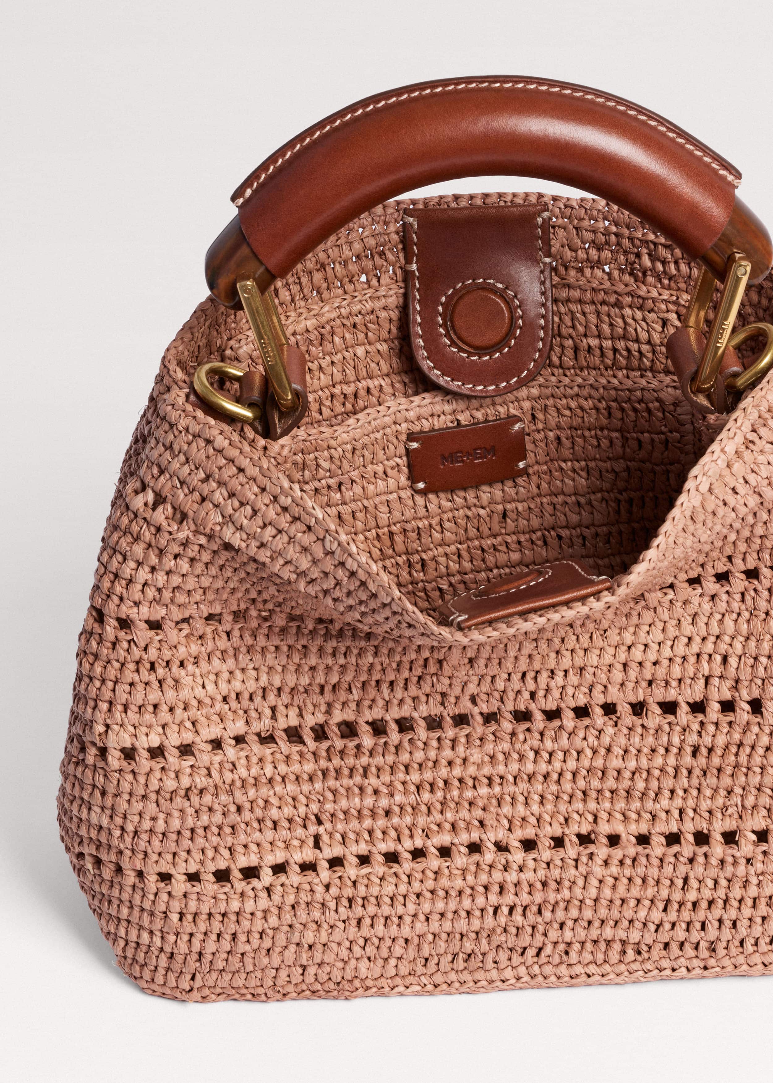 Pink Raffia Mini Day Bag