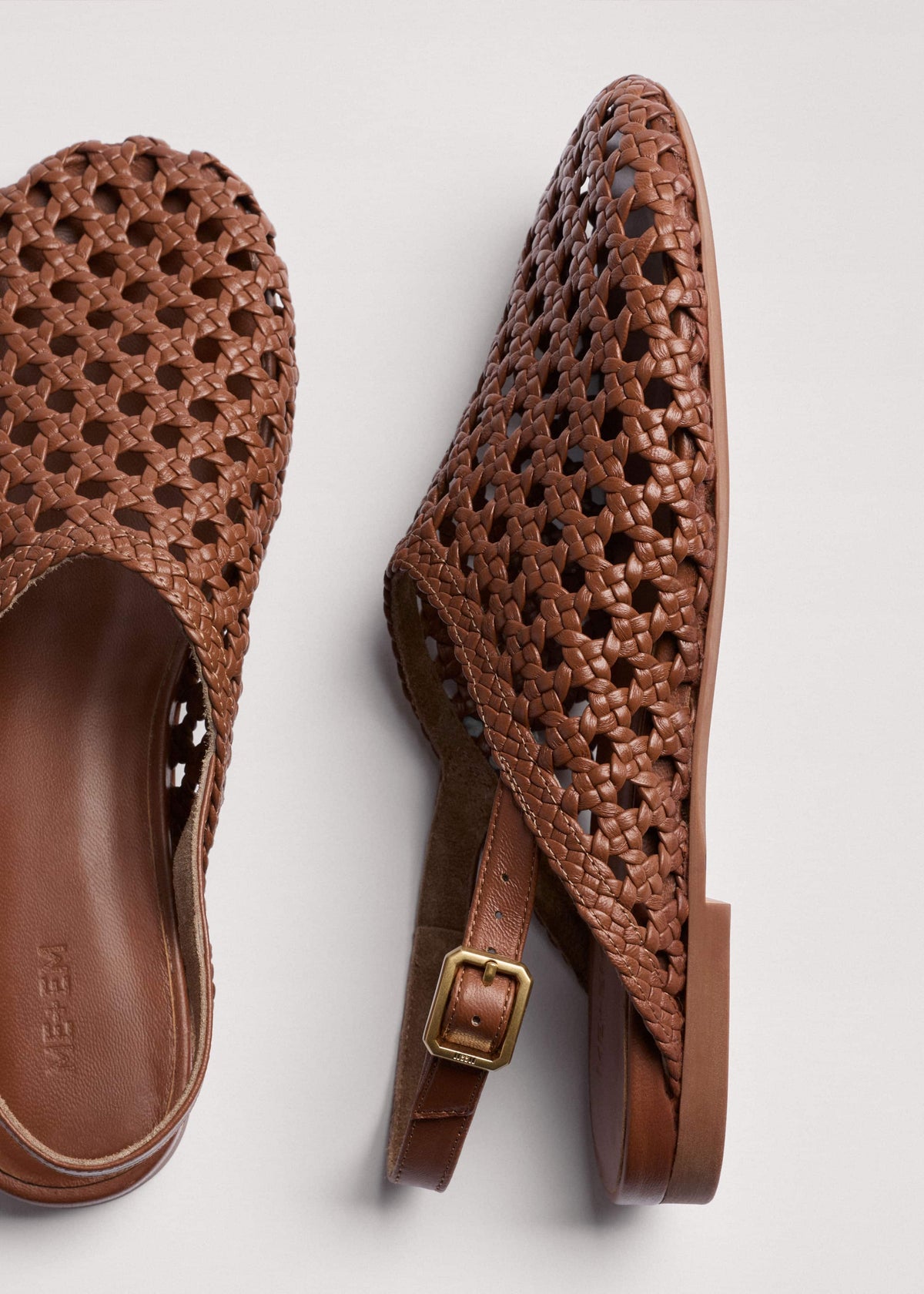 Brown Woven Slingback Shoe