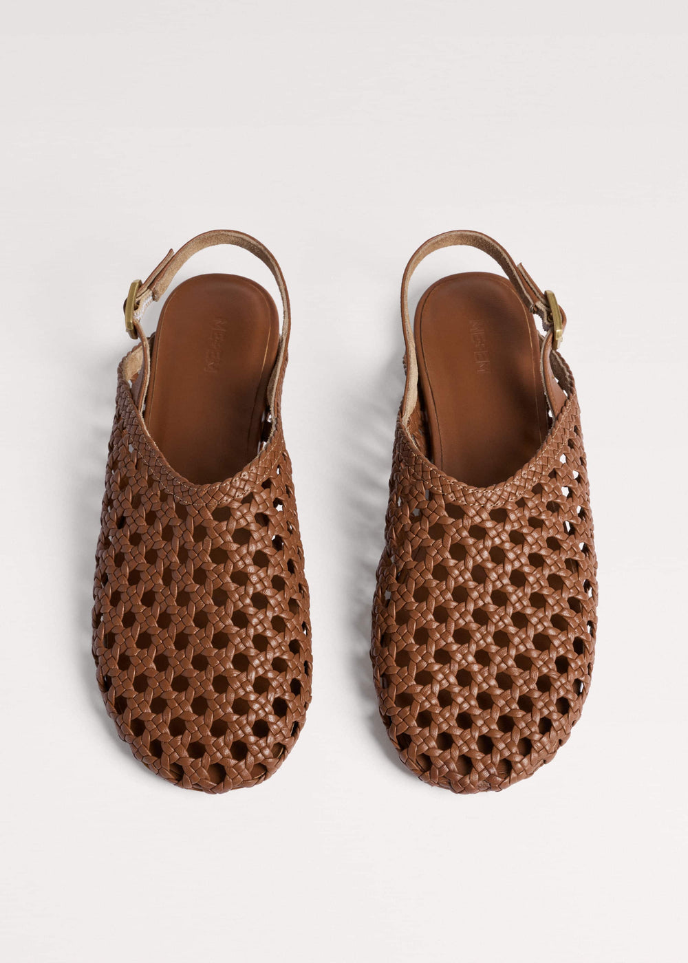 Brown Woven Slingback Shoe