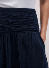 Navy Cheesecloth Relaxed Maxi Skirt