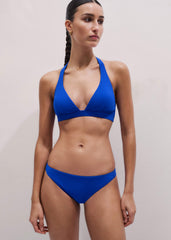 Blue Adjustable Triangle Bikini Top