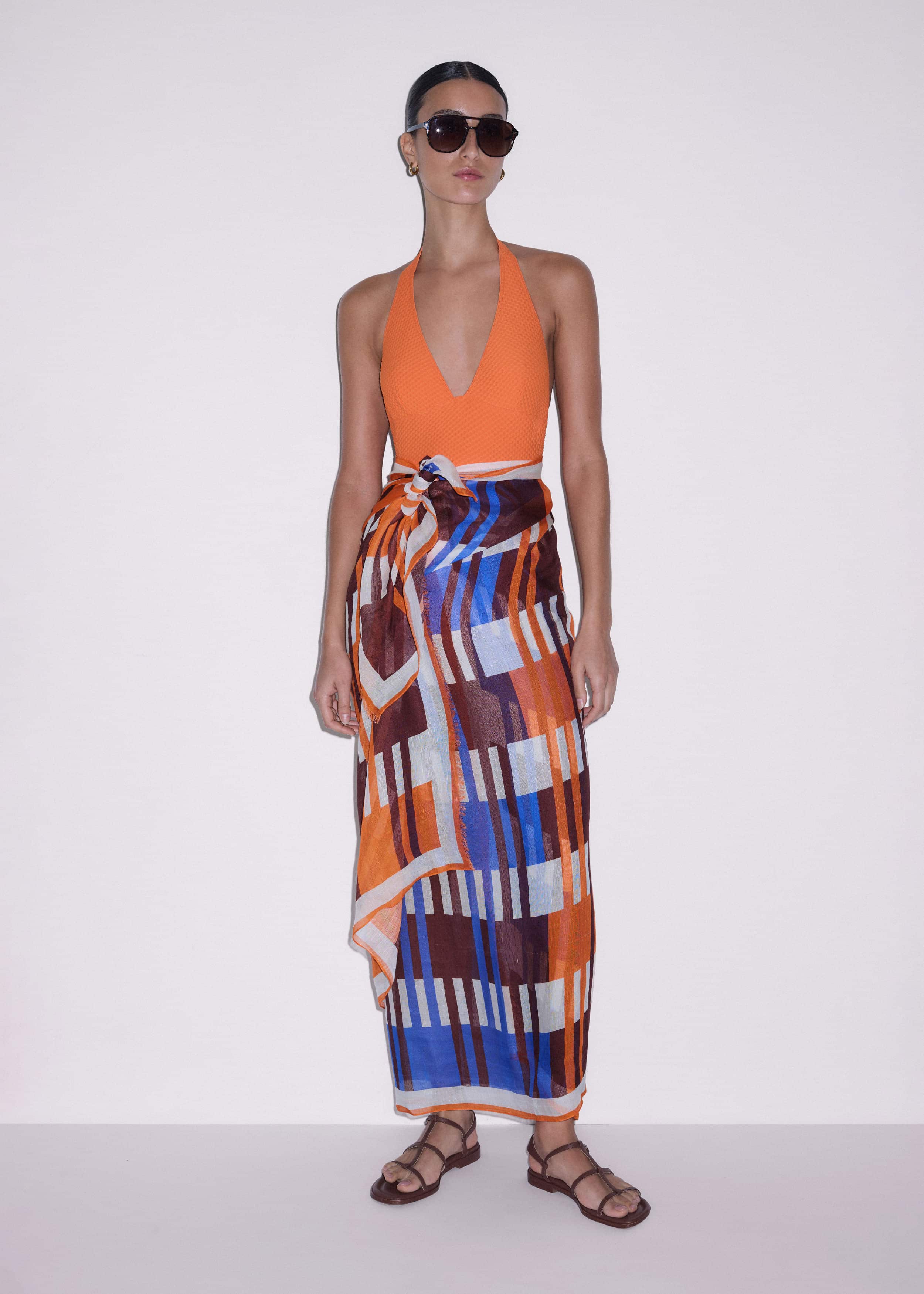 Orange Stripe Sarong