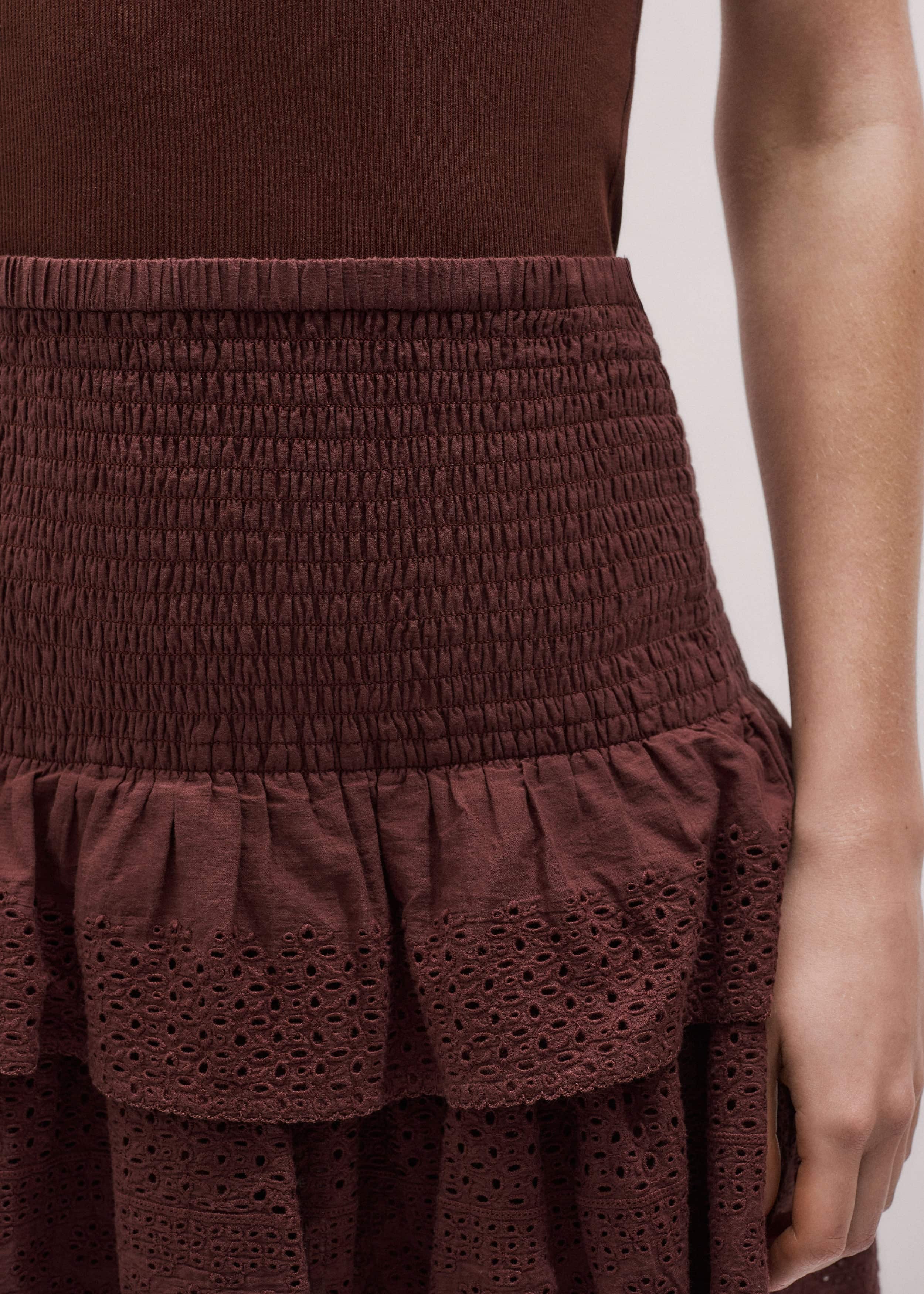 Cinnamon Shirred Mini Skirt