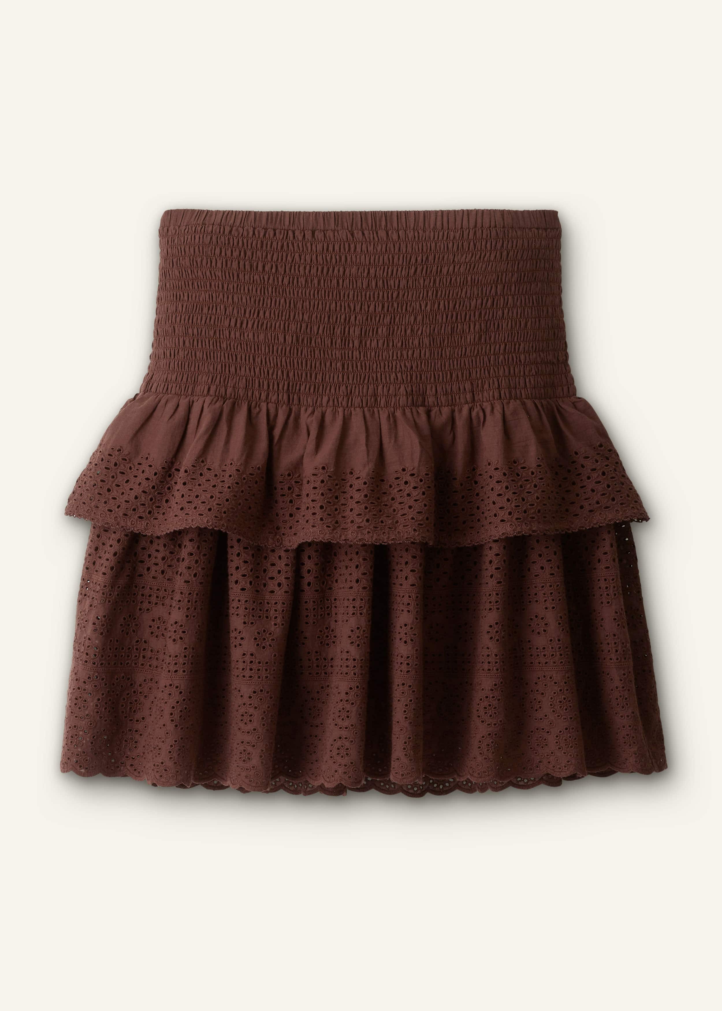 Cinnamon Shirred Mini Skirt