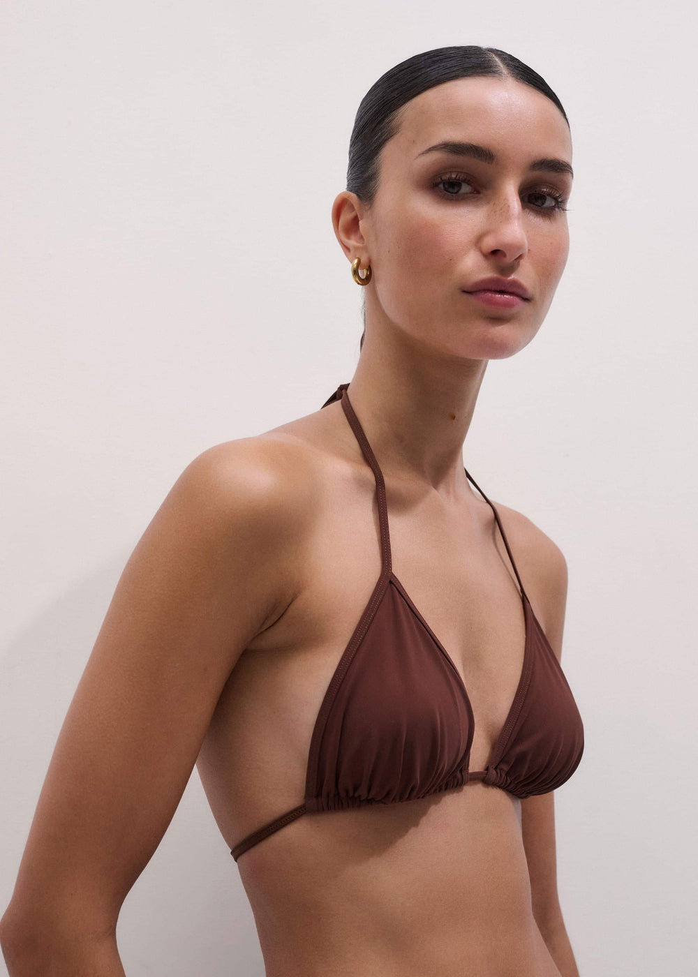 Cinnamon Brown Adjustable Triangle Bikini Top
