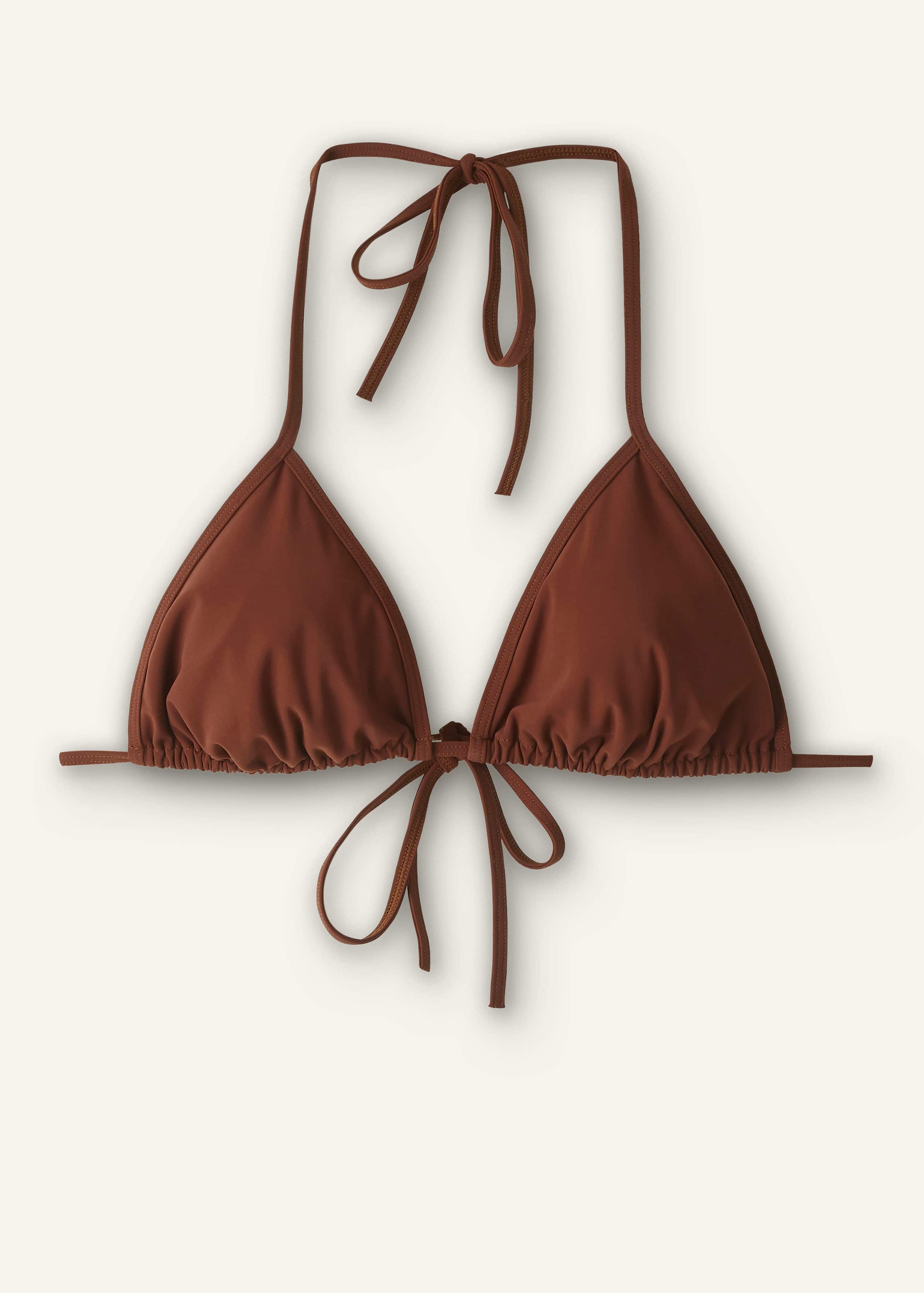 Cinnamon Brown Adjustable Triangle Bikini Top
