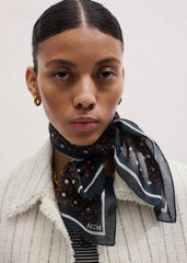 Black Dotted Border Scarf