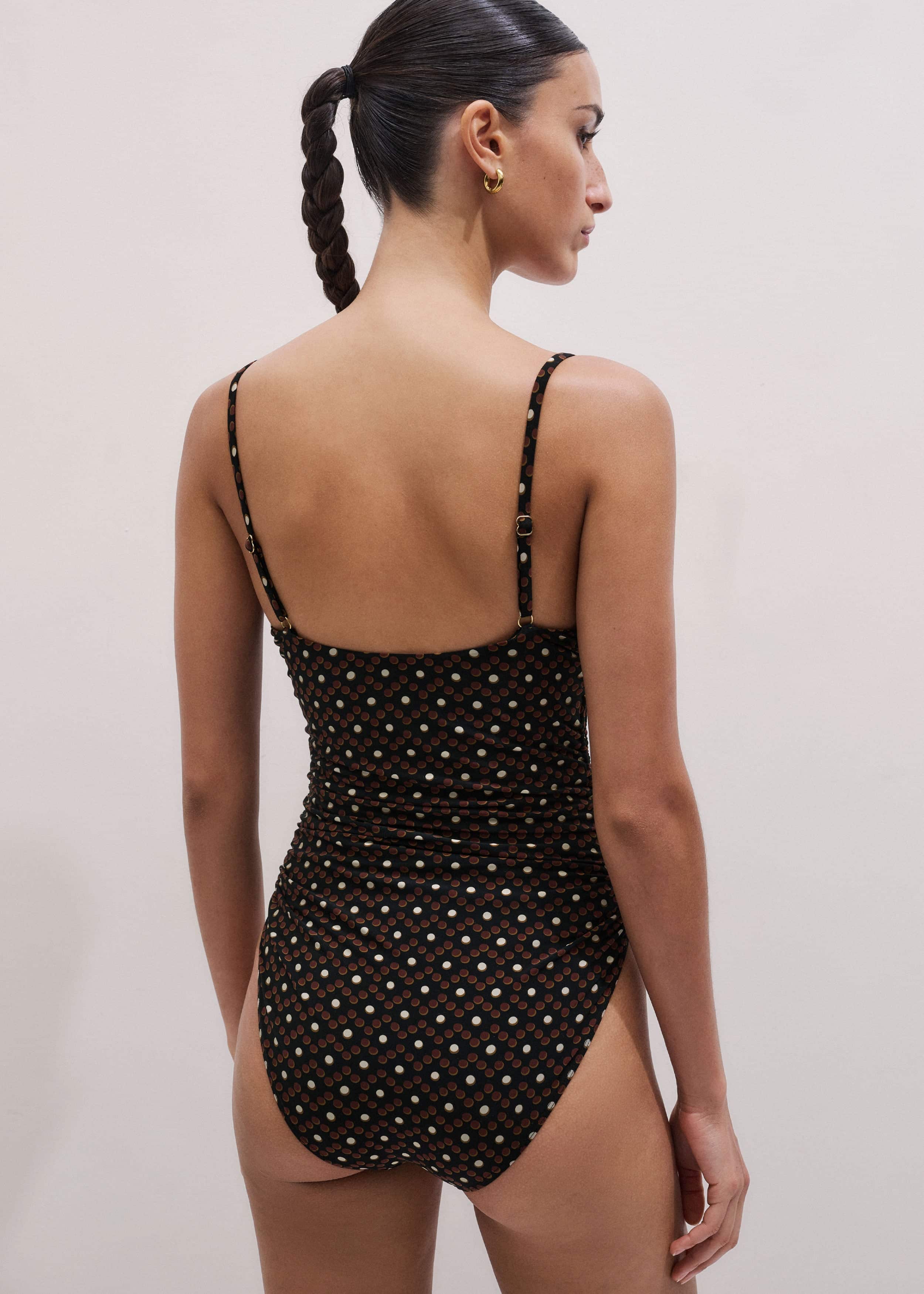 Cinnamon Brown Ruched Swimsuit
