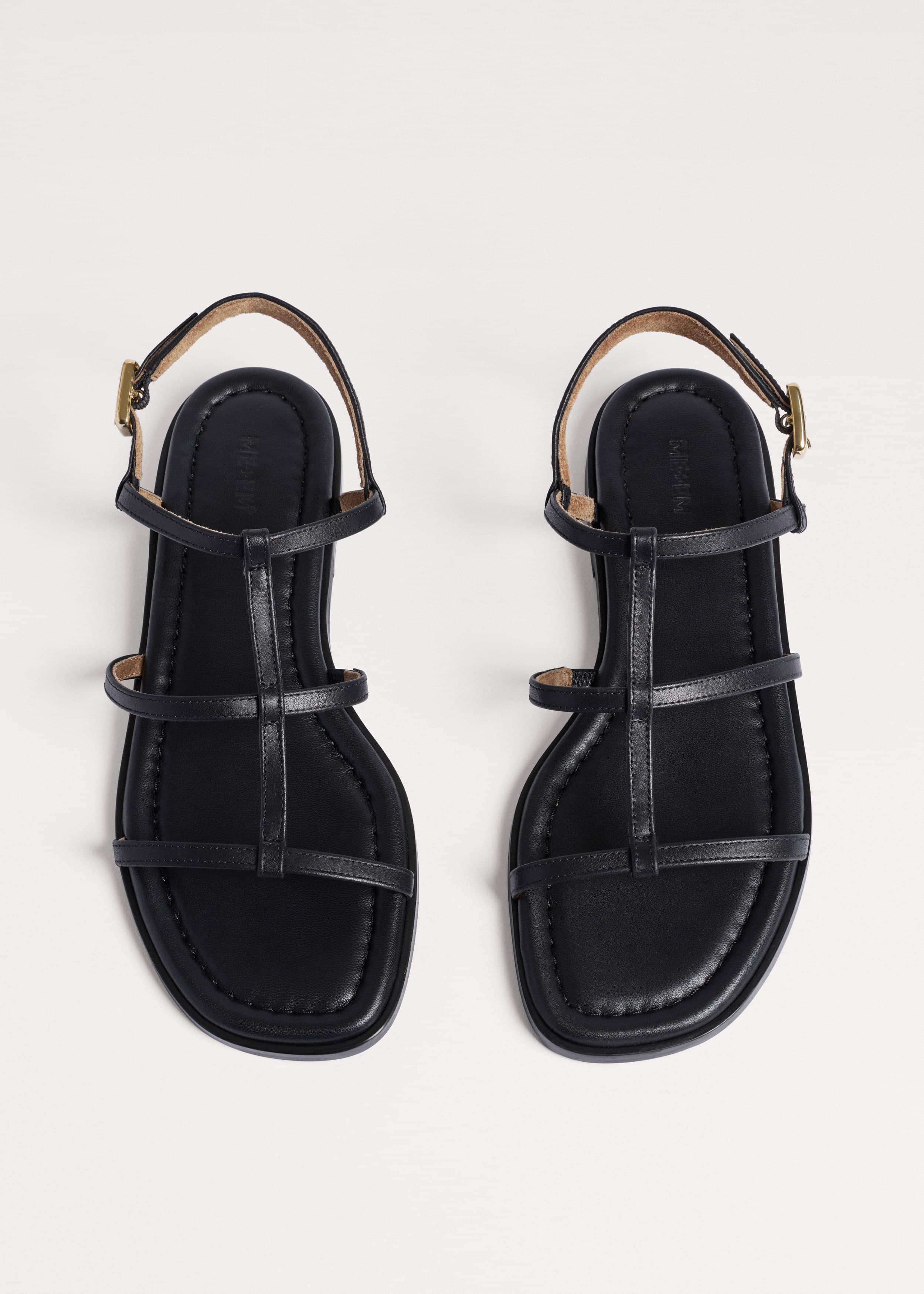 Black Caged Flat Sandal