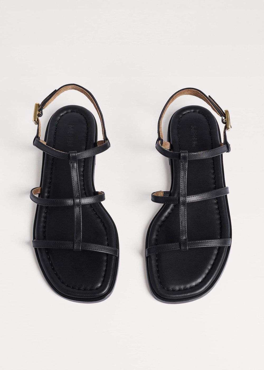 Black Caged Flat Sandal